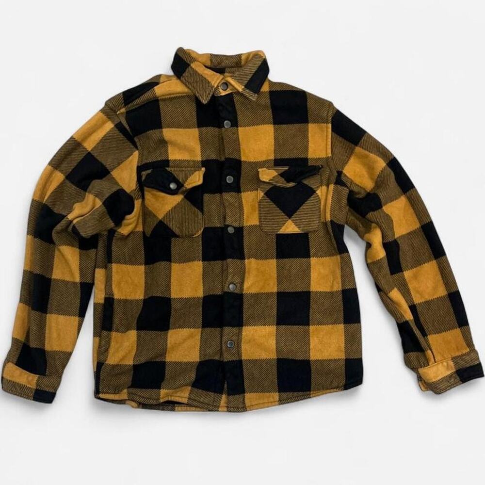 Sonoma Goods for Life men’s burnt orange and black buffalo-plaid flannel